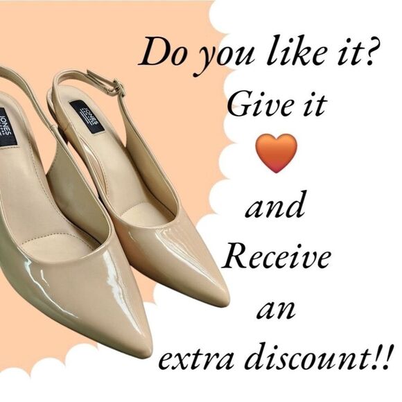 Jones New York Women's Elegant Heels Nude Tan Size 8.5 Slingback Pointed Toe - Picture 13 of 13